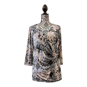 Style & Co wrap blouse animal Print 3/4 sleeve size XL